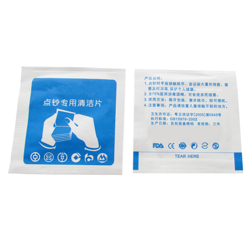 cash counting cleaning wet wipes