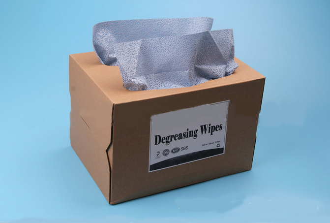 Boxed packing blue industrial wipes