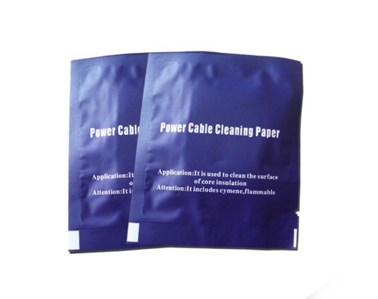 Power optical cable cleaning paper