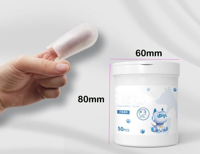 Pet teeth cleaning finger wipes