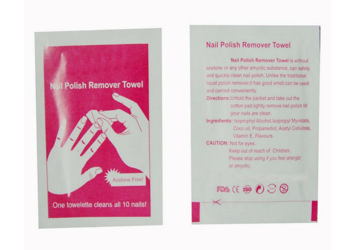 Nail polish remover wipes