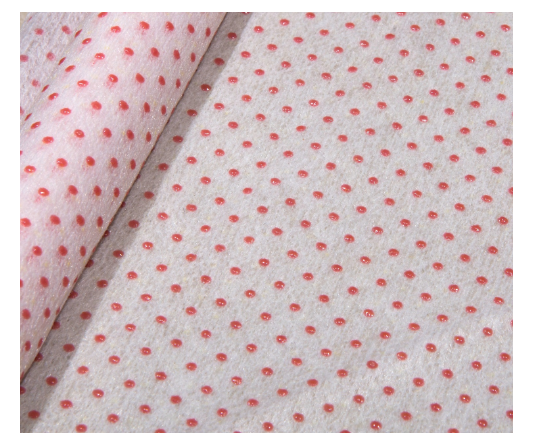 Red plastic dot cloth