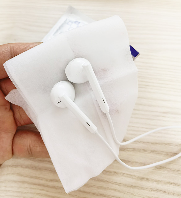 Earphone cleaning and disinfecting wipes