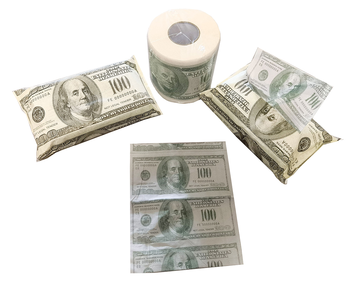 creative US dollar printed toilet paper