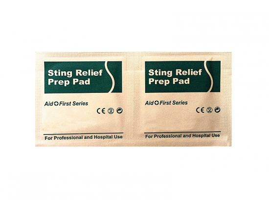 The Sting Relief cleaning wet prep wipes