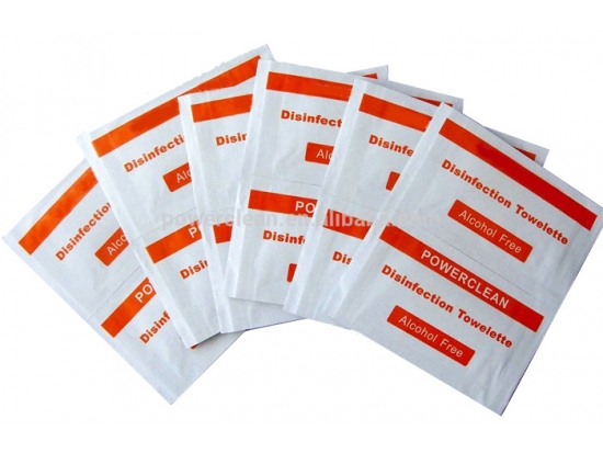 Disposable disinfectant alcohol free wipes